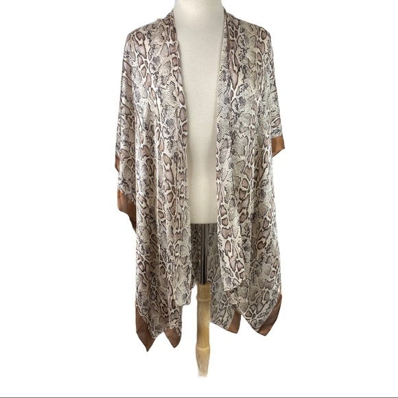 Snake Print Ruana Kimono Swim Cover One Size - Picture 1 of 4